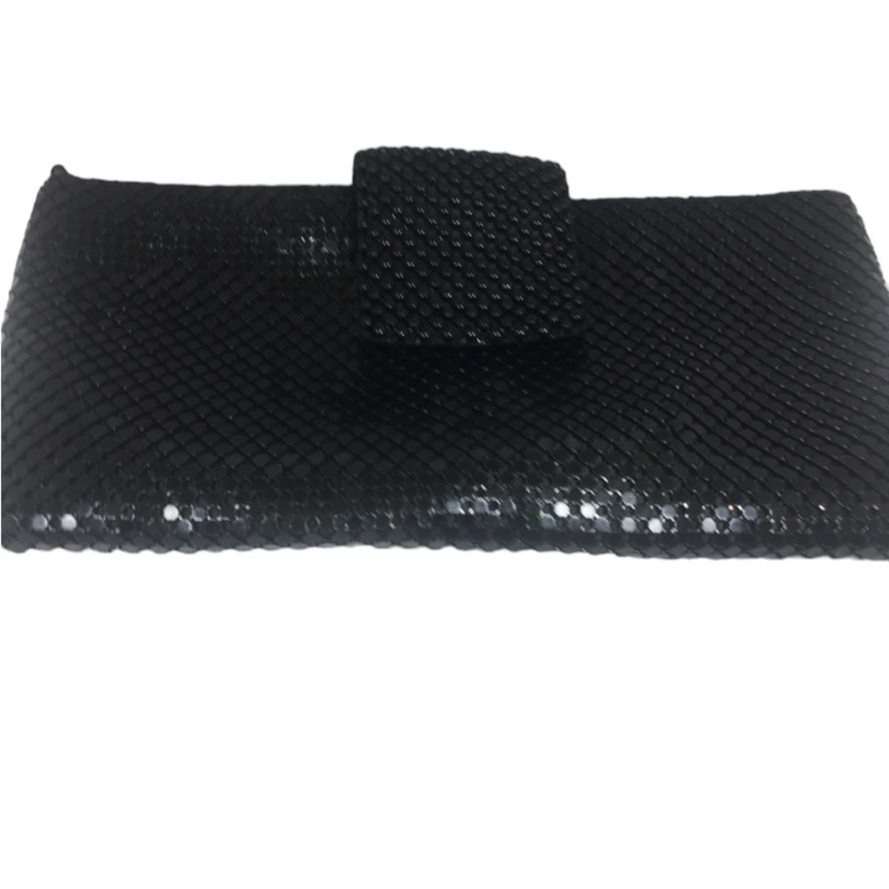 Black Beaded Clutch. With Chain.
